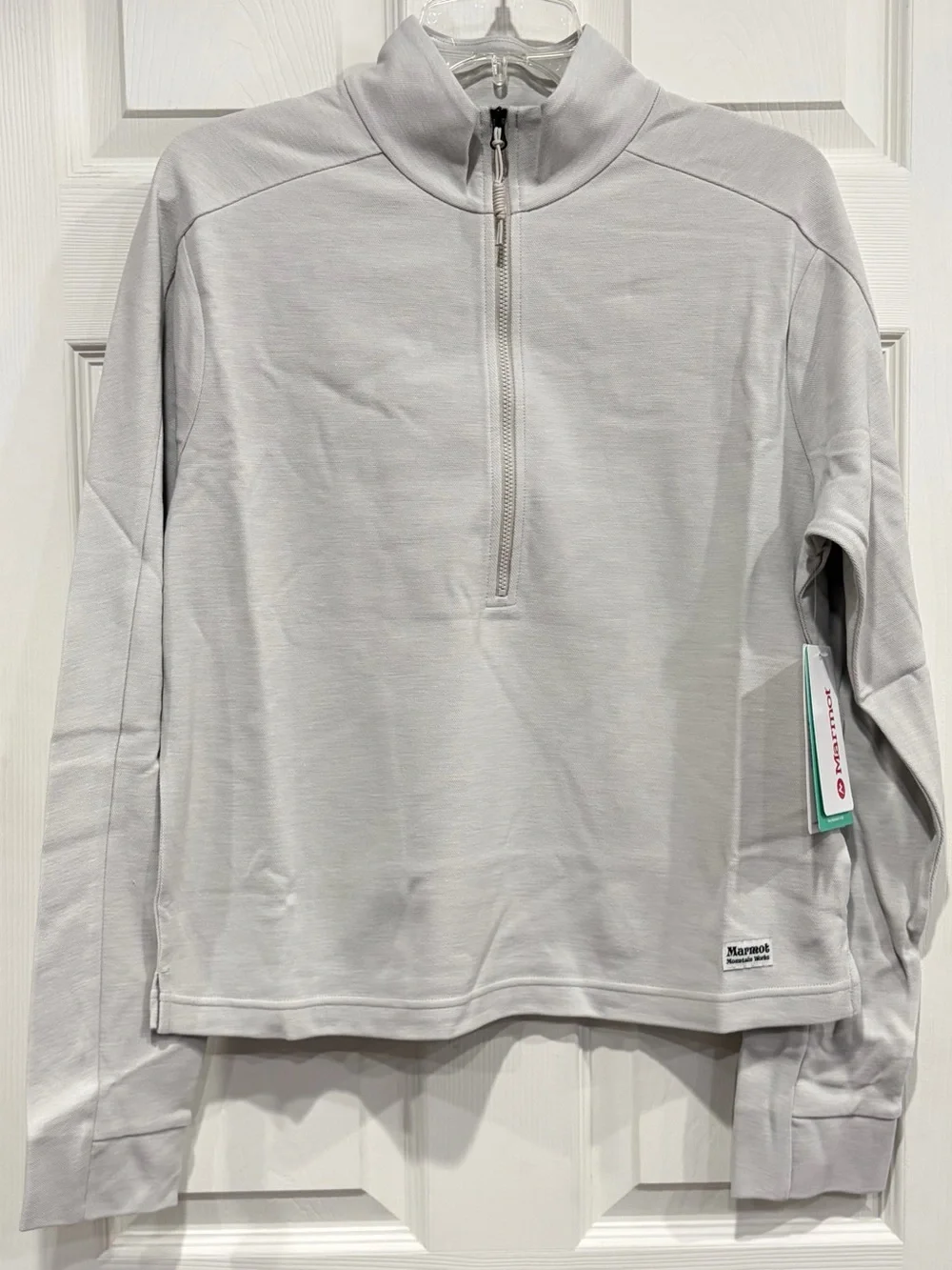 Marmot Women's Medium Redwood Pullover Shirt Zip Neck Long Sleeve Birch NWT